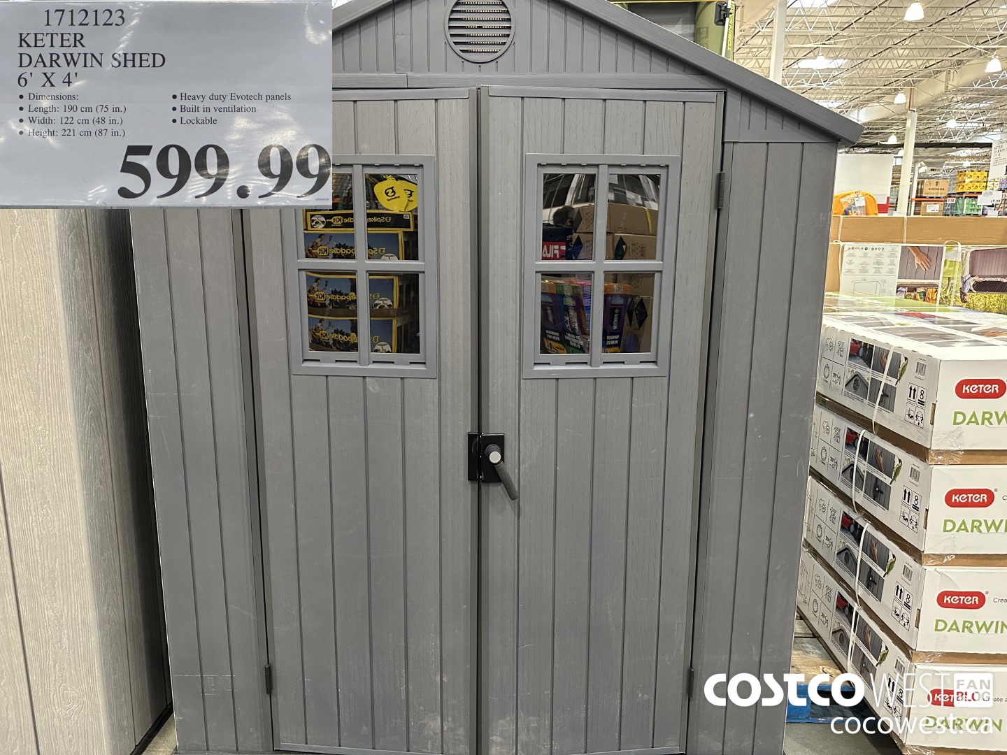 1712123 KETER DARWIN SHED 6' X 4' $599.99