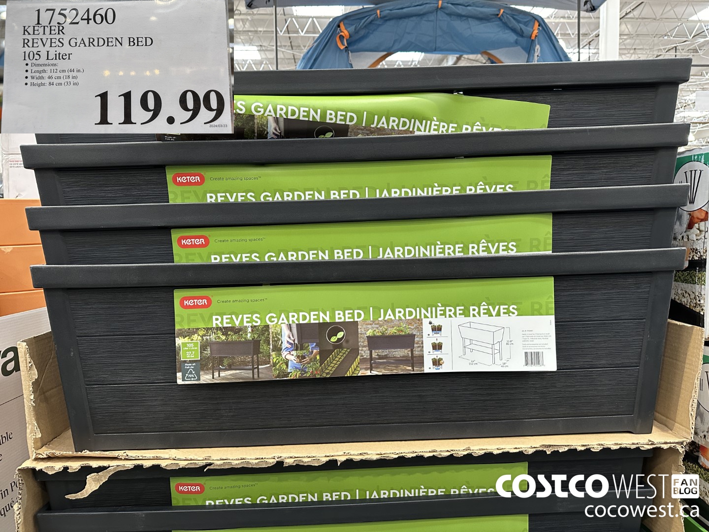 1752460 KETER REVES GARDEN BED 105 LITER $119.99