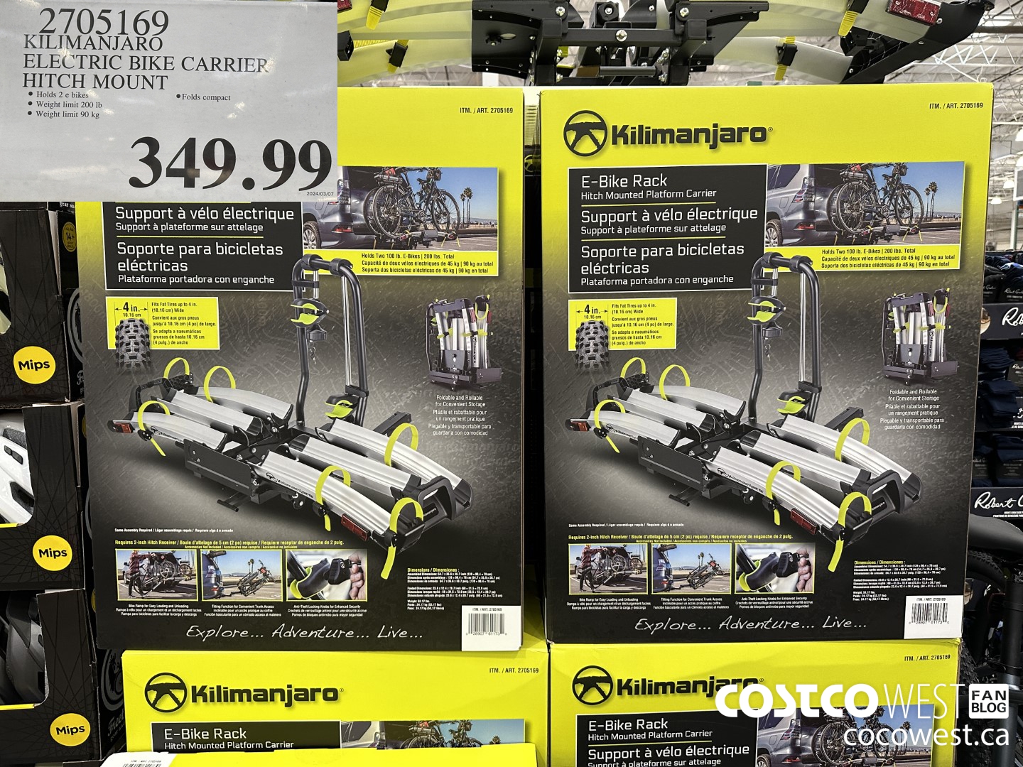 2705169 KILIMANJARO ELECTRIC BIKE CARRIER HITCH MOUNT $349.99