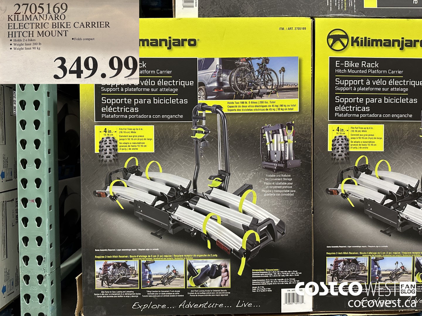 2705169 KILIMANJARO ELECTRIC BIKE CARRIER HITCH MOUNT $349.99