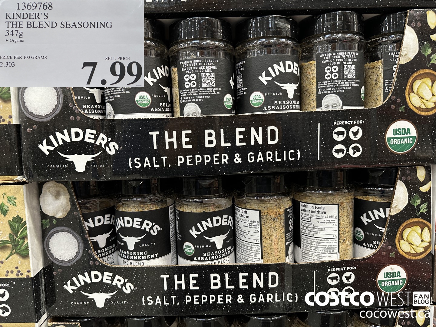 1369768 KINDER'S THE BLEND SEASONING 347G $7.99