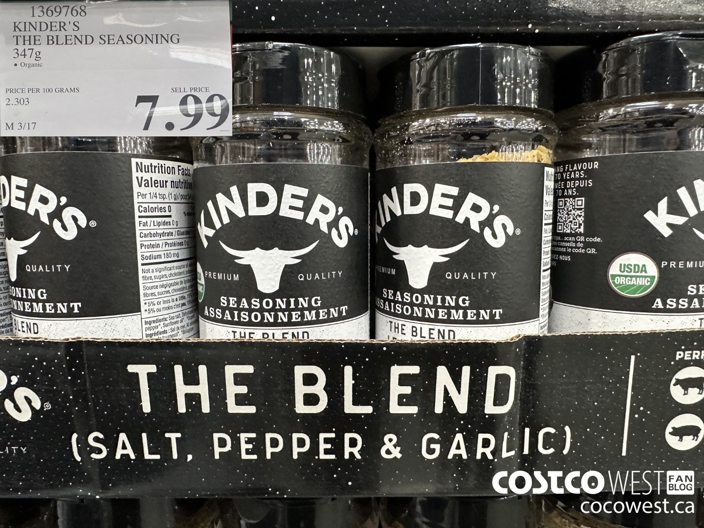 1369768 KINDER'S THE BLEND SEASONING 347G $7.99