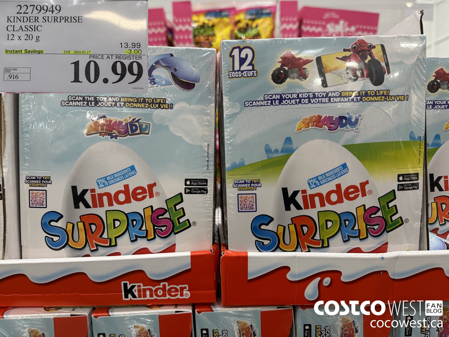 2279949 KINDER SURPRISE CLASSIC 12 x 20g ($3.00 INSTANT SAVINGS EXPIRES ON 2024-03-17) $10.99
