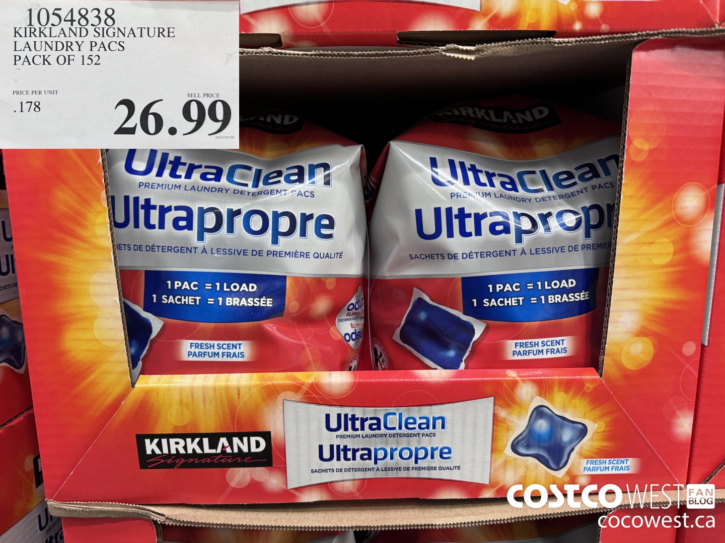 1054838 KIRKLAND SIGNATURE LAUNDRY PACS PACK OF 152 $26.99