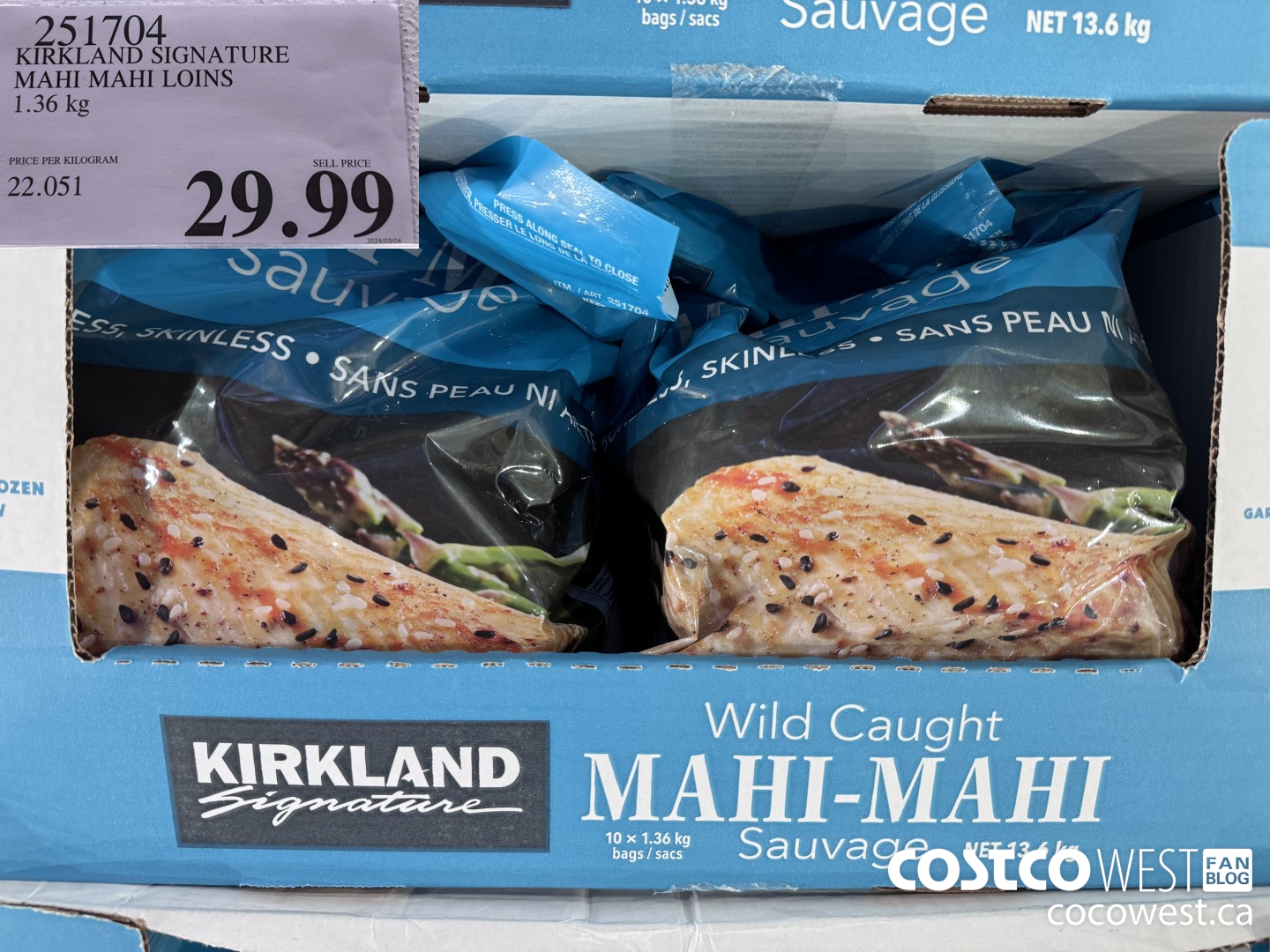 251704 KIRKLAND SIGNATURE MAHI MAHI LOINS 1.36 kg $29.99