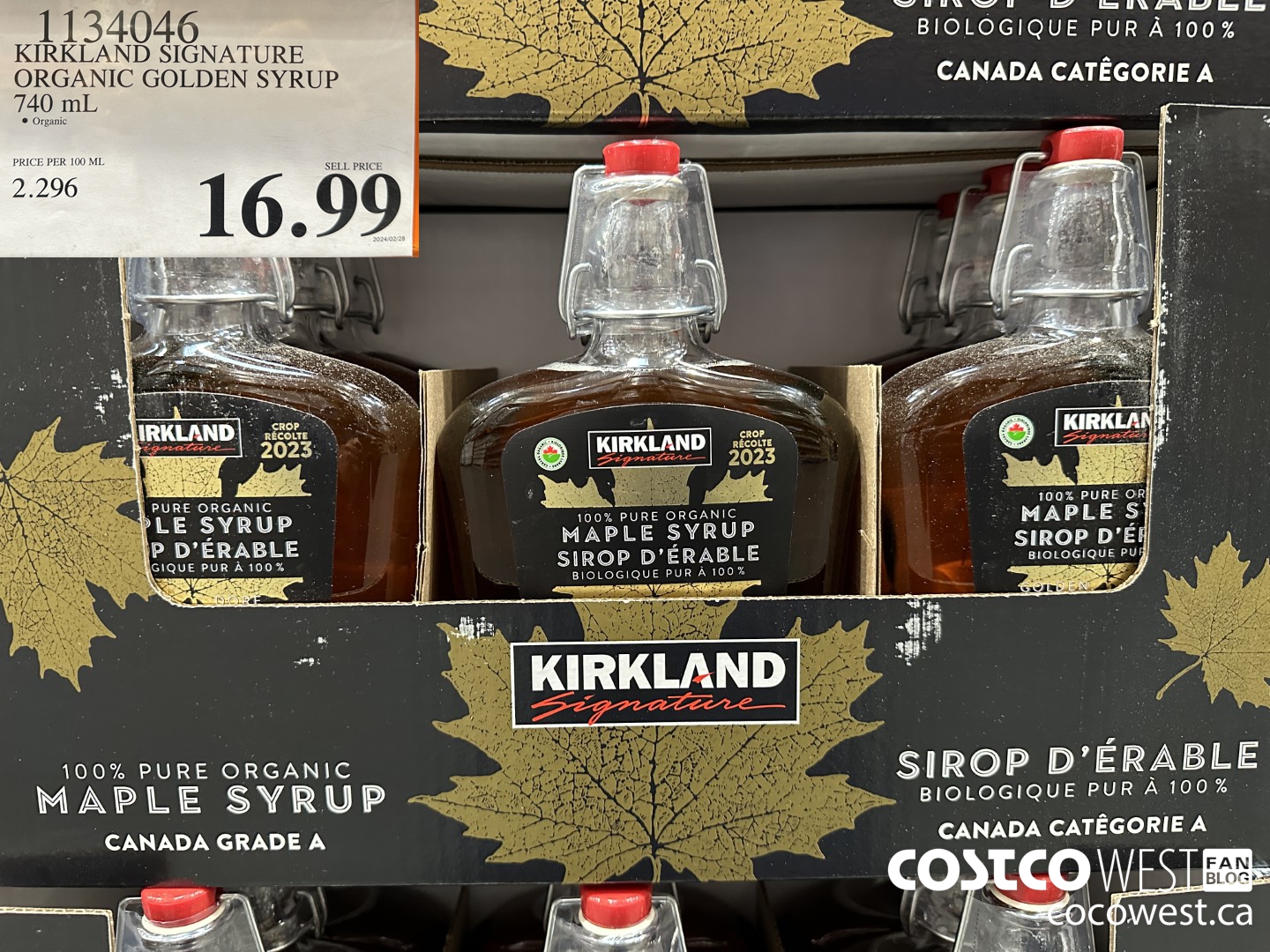 1134046 KIRKLAND SIGNATURE ORGANIC GOLDEN SYRUP 740ML $16.99