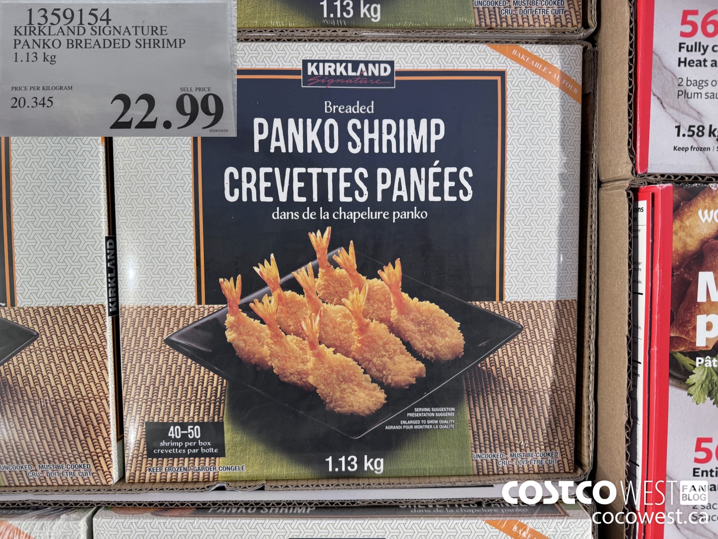 1359154 KIRKLAND SIGNATURE PANKO BREADED SHRIMP 1.13 KG $22.99