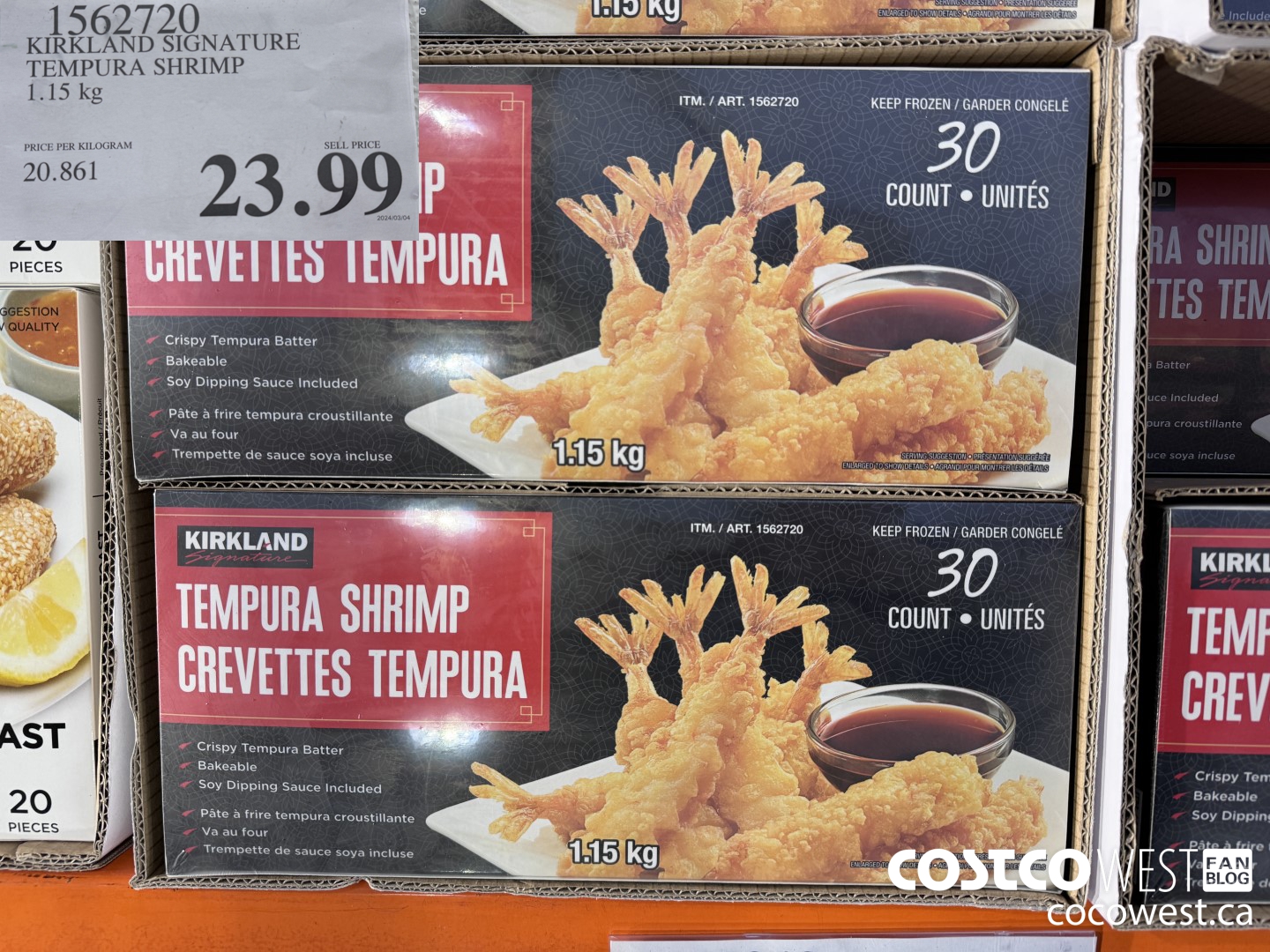 1562720 KIRKLAND SIGNATURE TEMPURA SHRIMP 1.15 kg $23.99