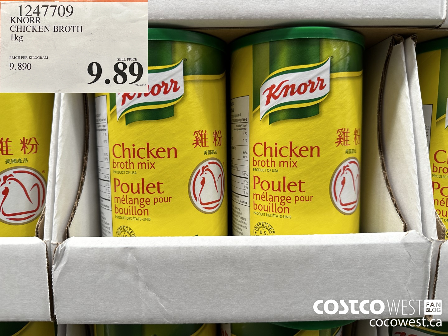 1247709 KNORR CHICKEN BROTH 1KG $9.89