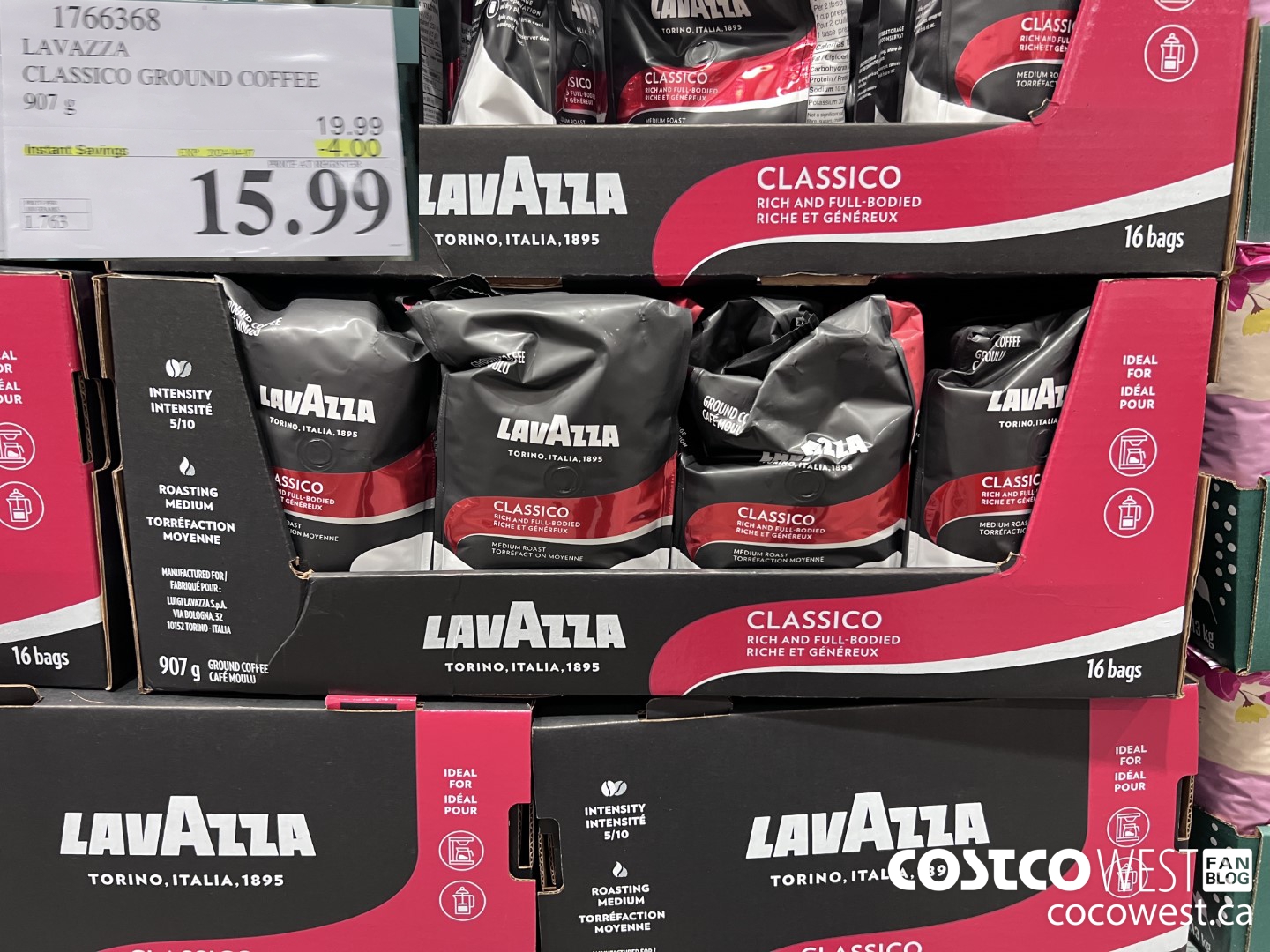 1766368 LAVAZZA CLASSICO GROUND COFFEE 907G ($4.00 INSTANT SAVINGS EXPIRES ON 2024-04-07) $15.99