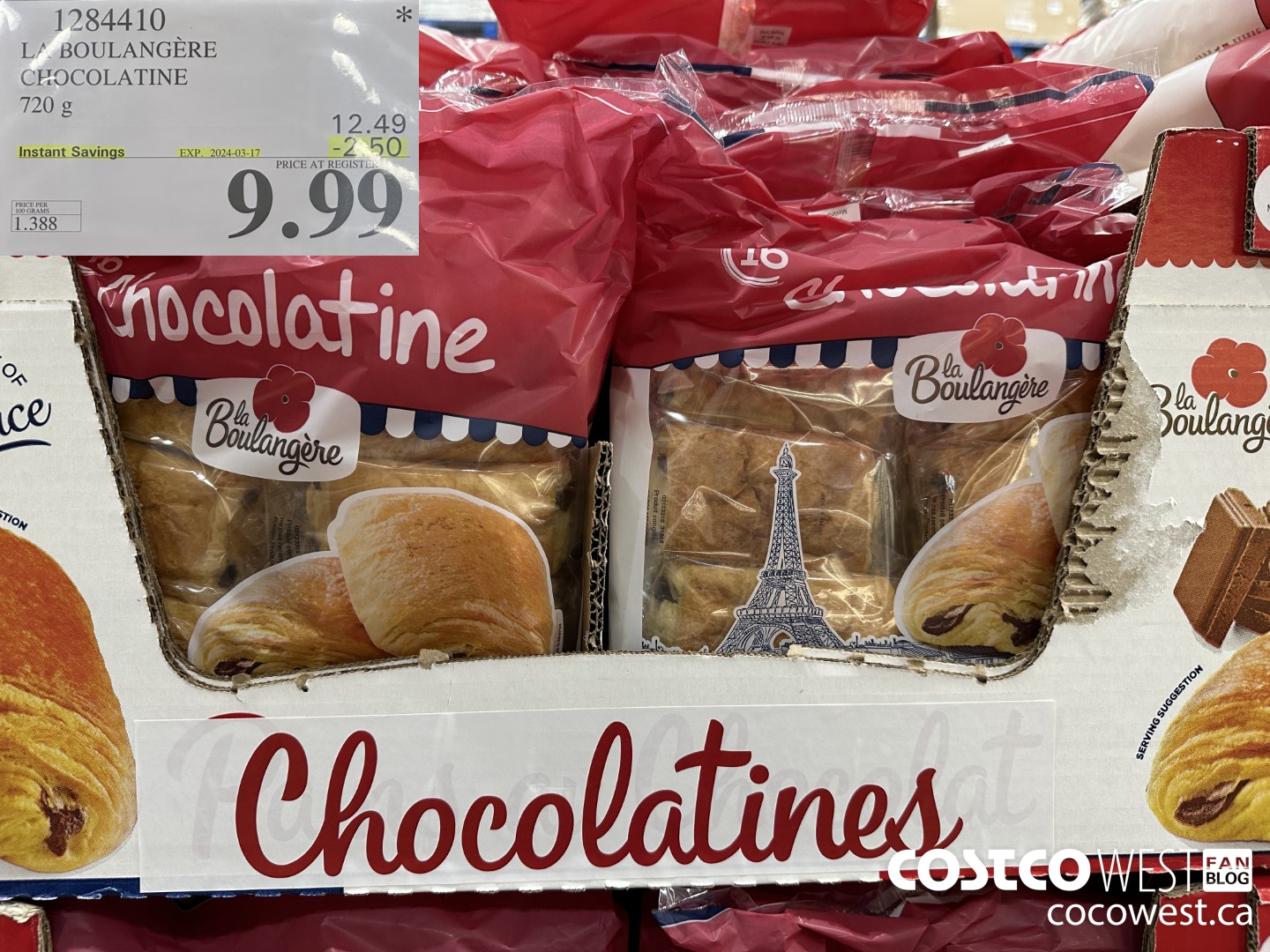1284410 LA BOULANGERE CHOCOLATINE 720 G ($2.50 INSTANT SAVINGS EXPIRES ON 2024-03-17) $9.99