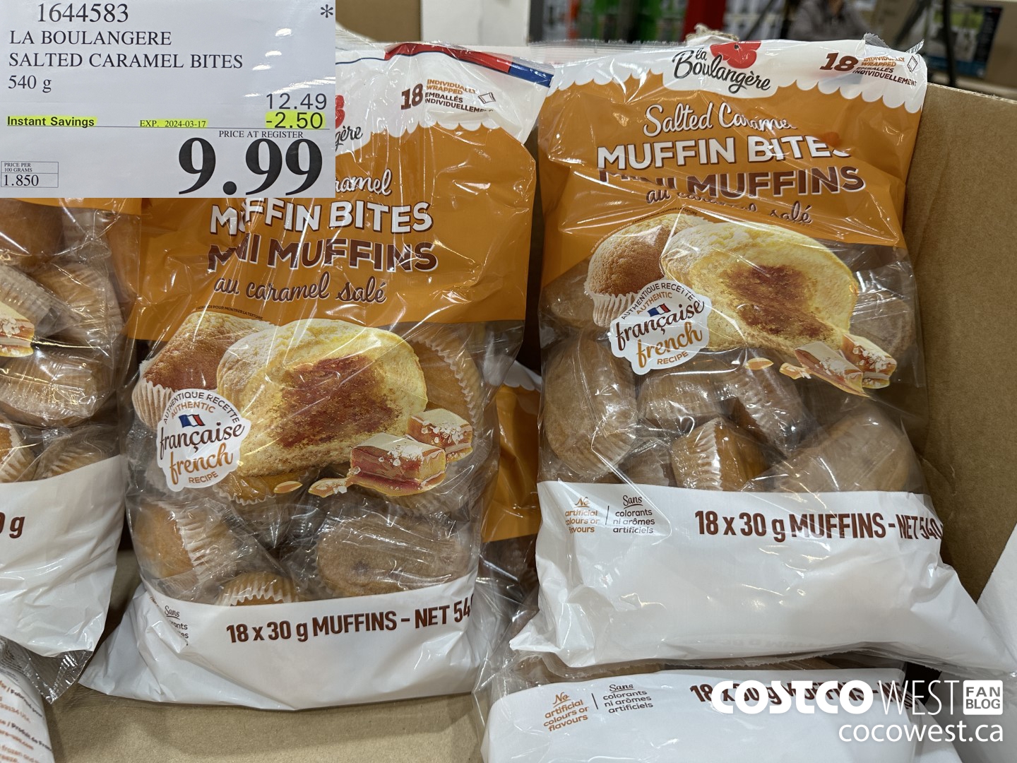 1644583 LA BOULANGERE SALTED CARAMEL BITES 540G ($2.50 INSTANT SAVINGS EXPIRES ON 2024-03-17) $9.99