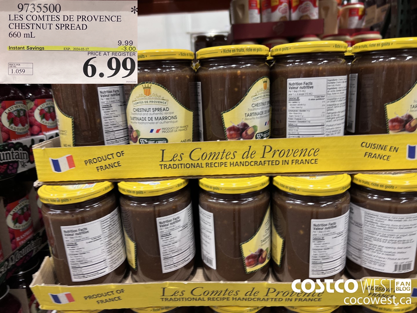 9735500 LES COMTES DE PROVENCE CHESTNUT SPREAD 660 ML ($3.00 INSTANT SAVINGS EXPIRES ON 2024-03-17) $6.99