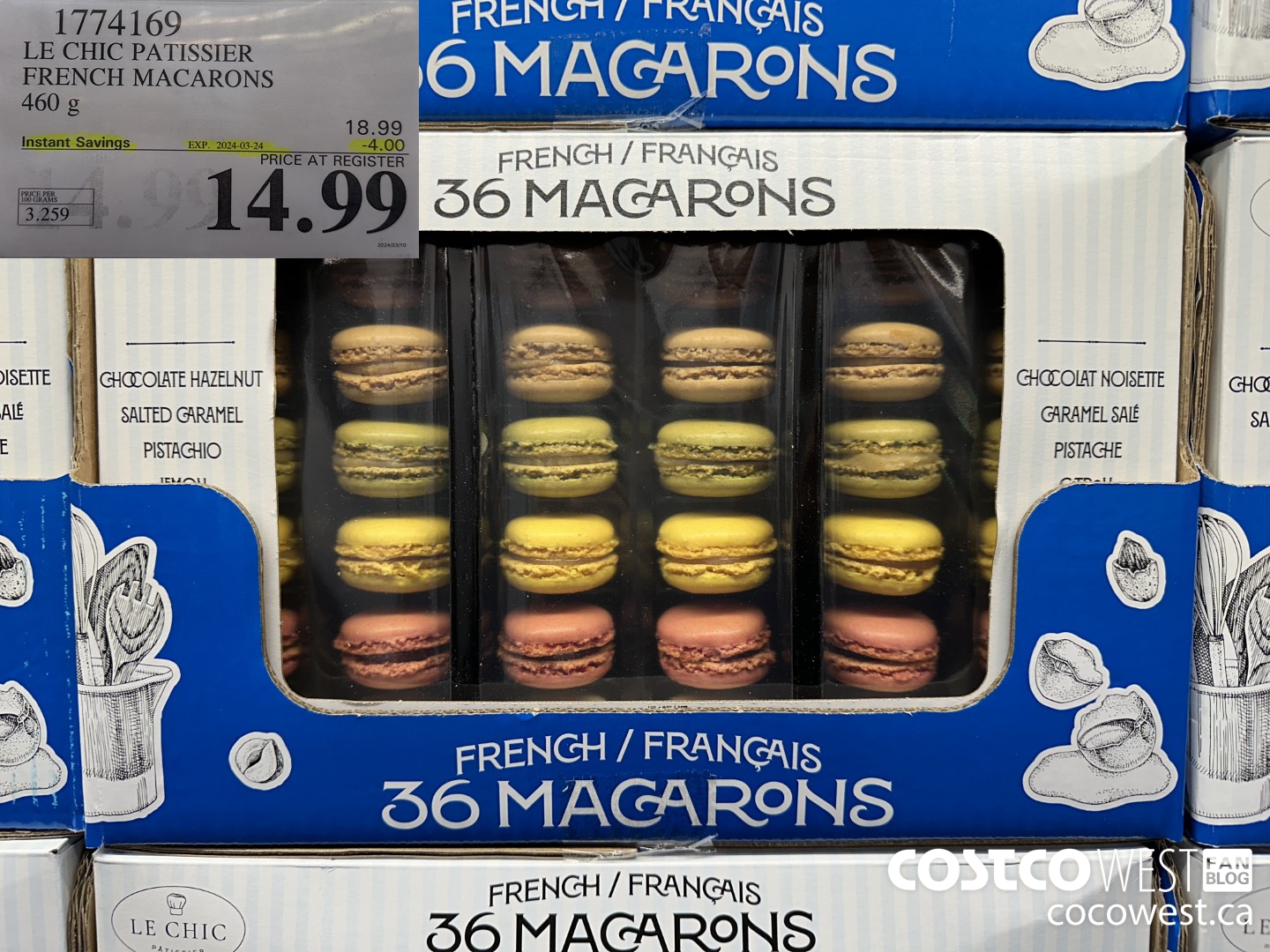 1774169 LE CHIC PATISSIER FRENCH MACARONS 460G ($4.00 INSTANT SAVINGS EXPIRES ON 2024-03-24) $14.99