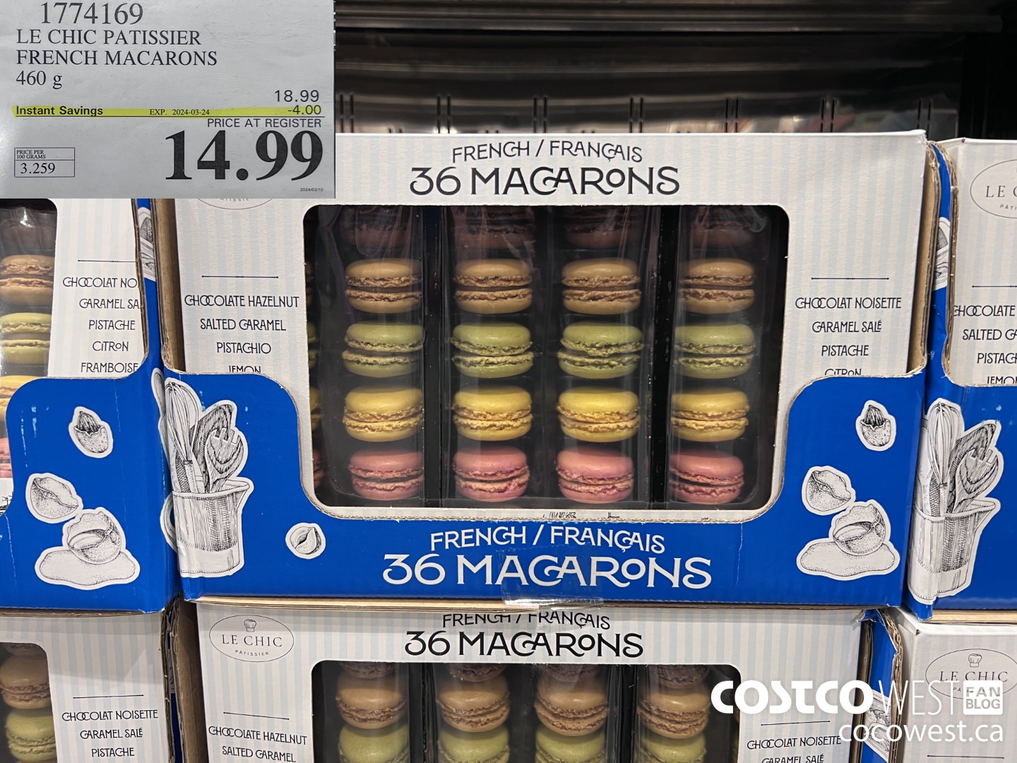 1774169 LE CHIC PATISSIER FRENCH MACARONS 460G ($4.00 INSTANT SAVINGS EXPIRES ON 2024-03-24) $14.99