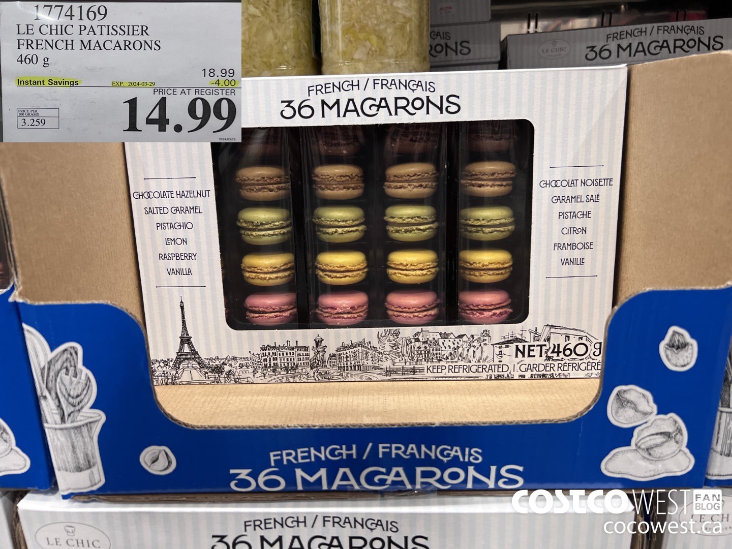 1774169 LE CHIC PATISSIER FRENCH MACARONS 460G ($4.00 INSTANT SAVINGS EXPIRES ON 2024-03-29) $14.99