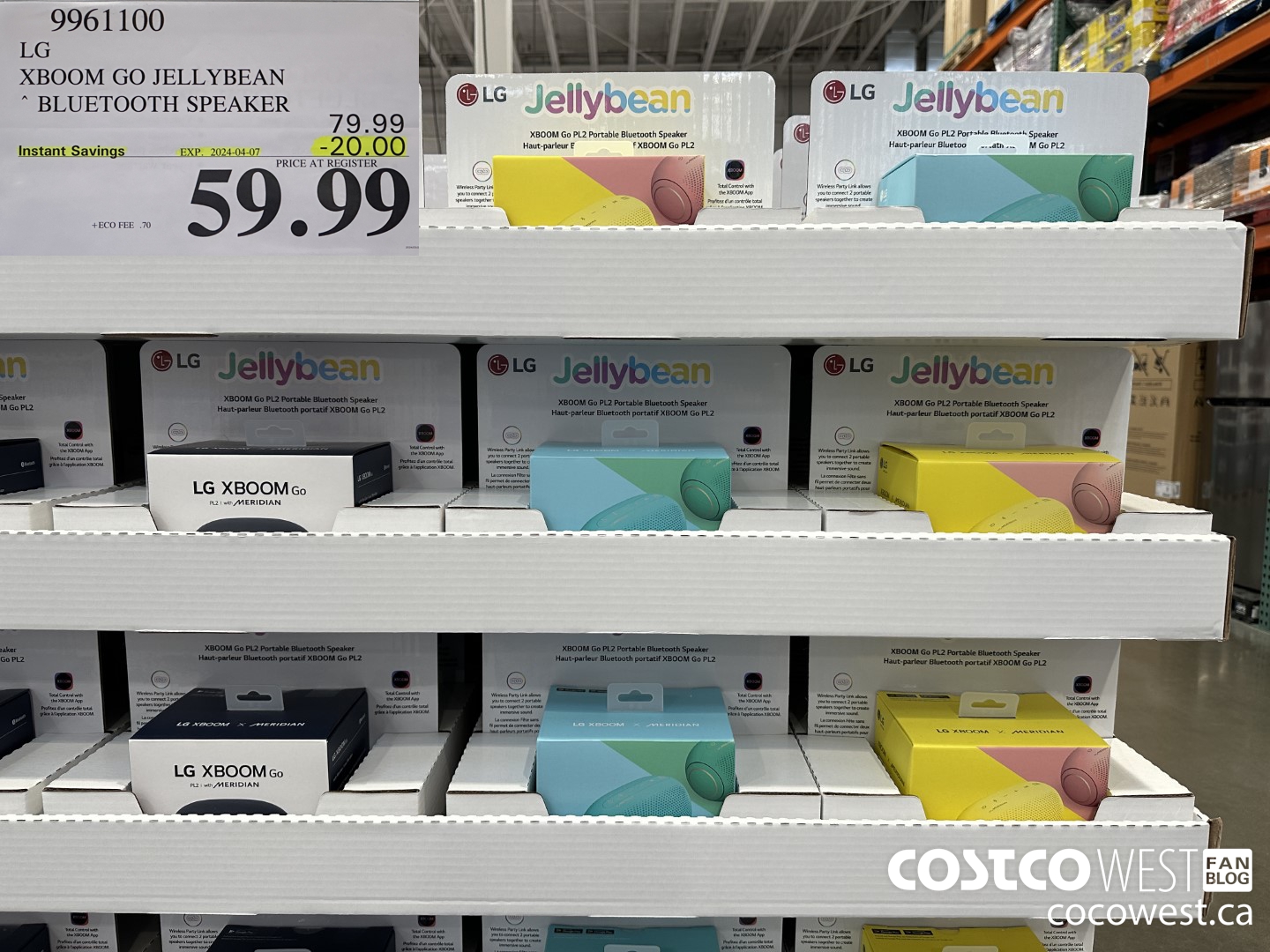 9961100 LG XBOOM GO JELLYBEAN BLUETOOTH SPEAKER ($20.00 INSTANT SAVINGS EXPIRES ON 2024-04-07) $59.99
