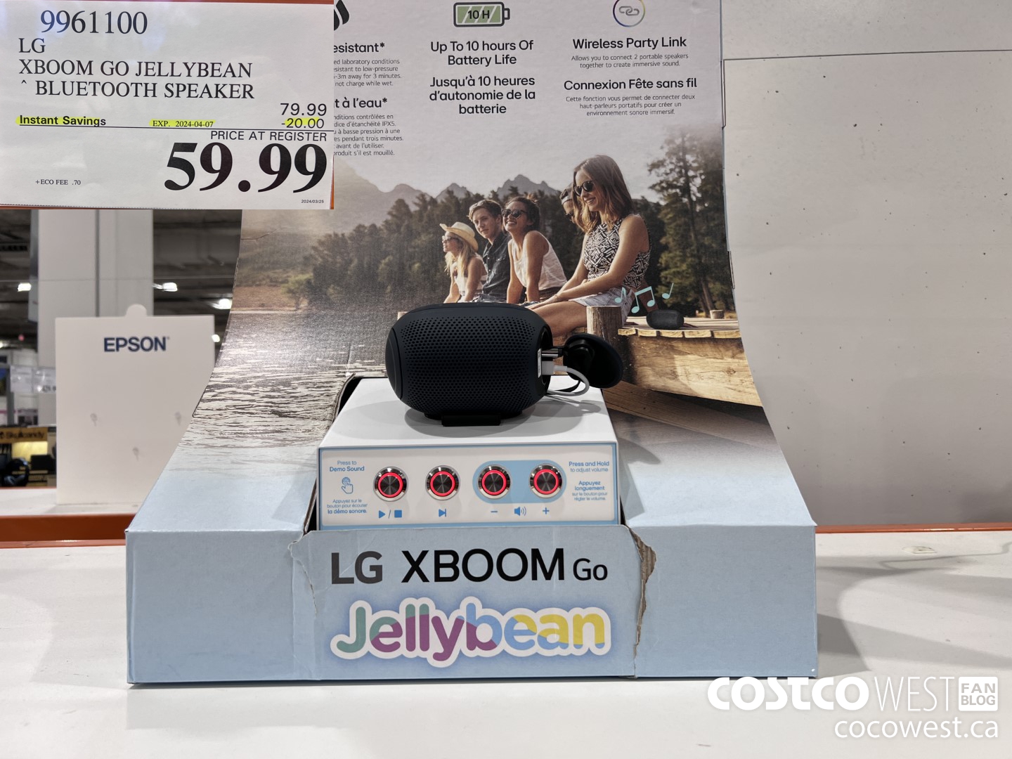 9961100 LG XBOOM GO JELLYBEAN BLUETOOTH SPEAKER ($20.00 INSTANT SAVINGS EXPIRES ON 2024-04-07) $59.99
