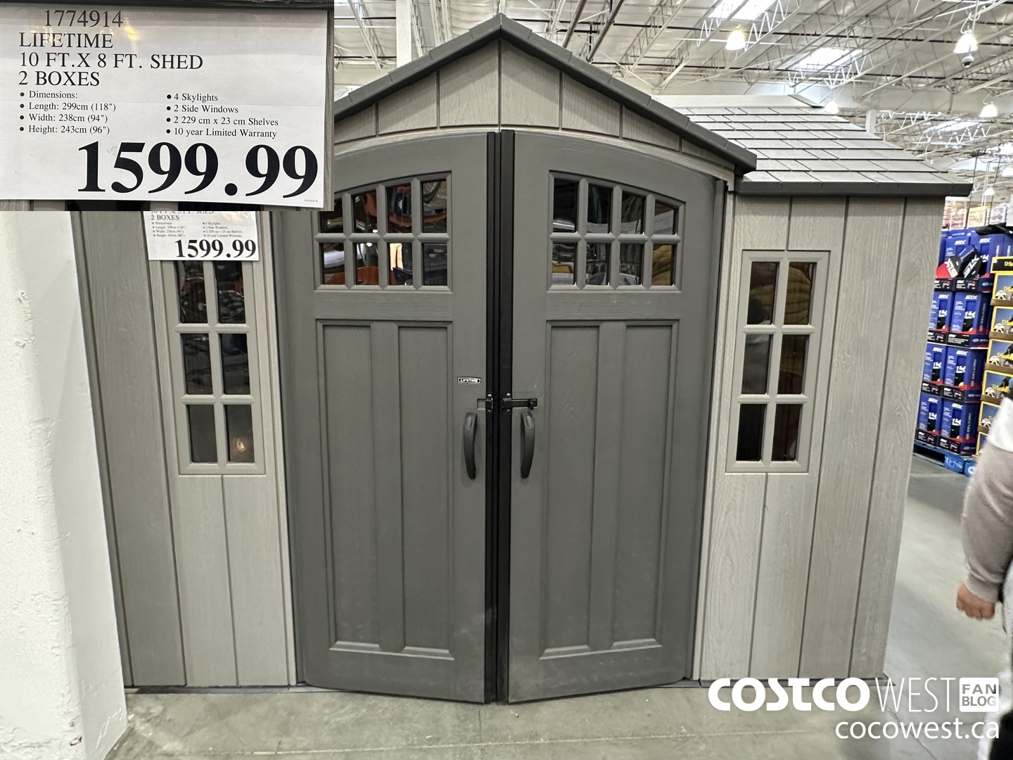 1774914 LIFETIME 10FT X 8FT SHED 2 BOXES $159.99