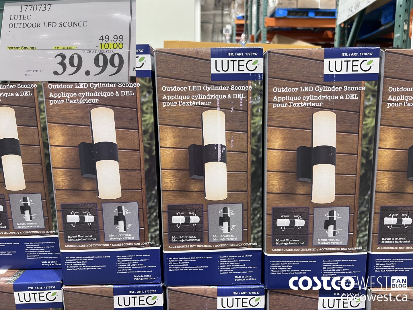 1770737 LUTEC OUTDOOR LED SCONCE ($10.00 INSTANT SAVINGS EXPIRES ON 2024-04-07) $39.99