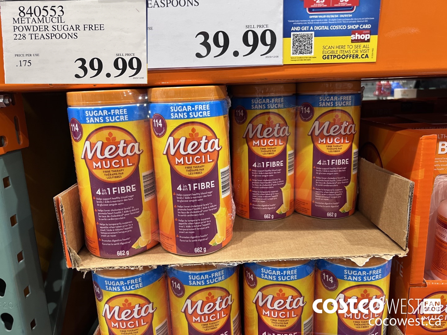 840553 METAMUCIL POWDER SUGAR FREE 228 TEASPOONS $39.99