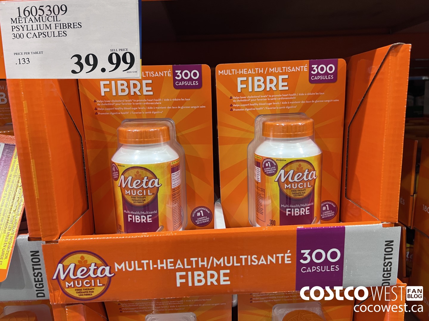 1605309 METAMUCIL PSYLLIUM FIBRES 300 CAPSULES $39.99