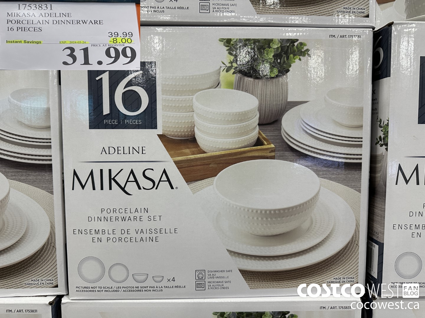 1753831 MIKASA ADELINE PORCELAIN DINNERWARE 16 PIECES ($8.00 INSTANT SAVINGS EXPIRES ON 2024-03-24) $31.99