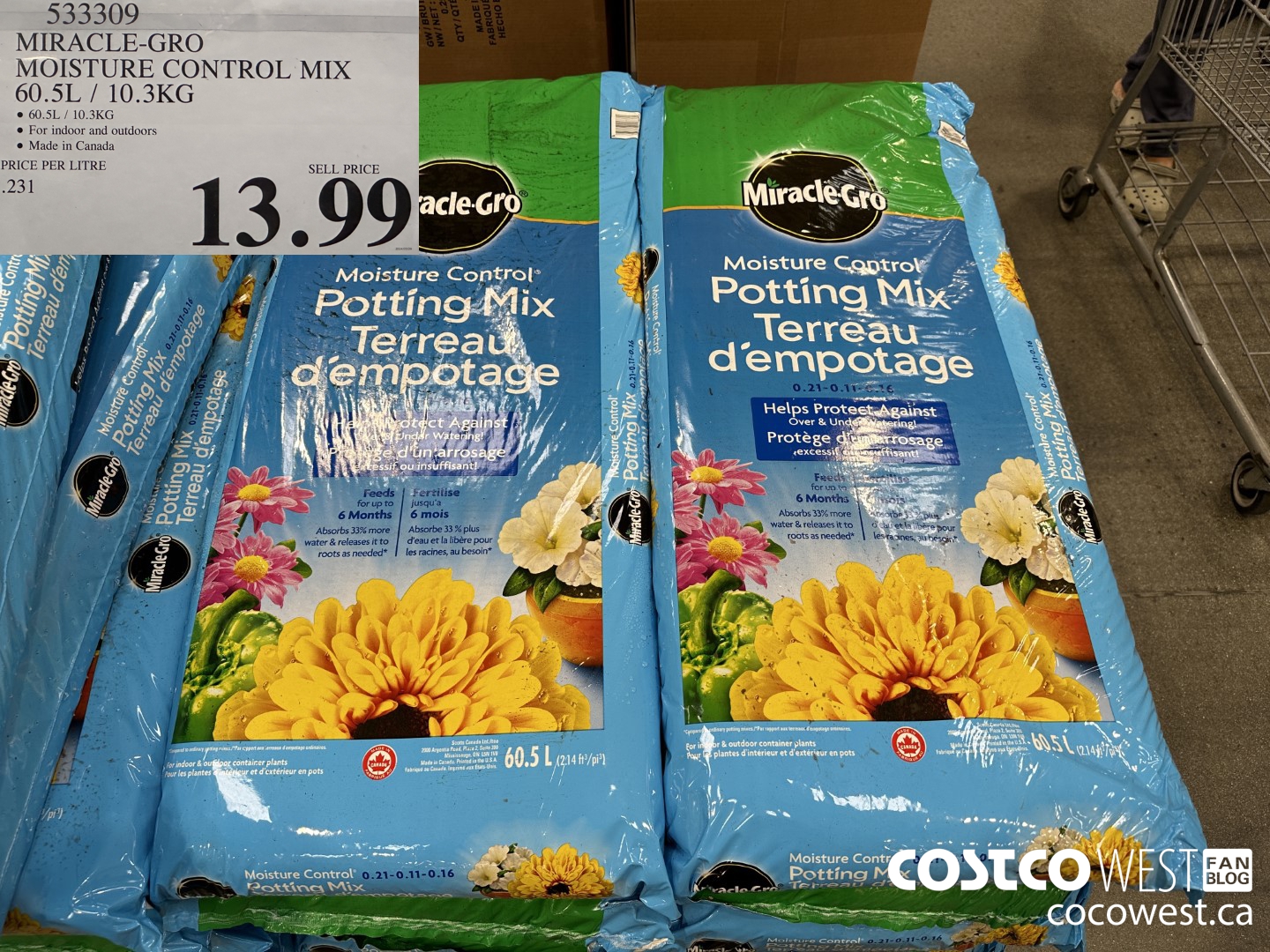 533309 MIRACLE-GRO MOISTURE CONTROL MIX 60.5L / 10.3 KG $13.99