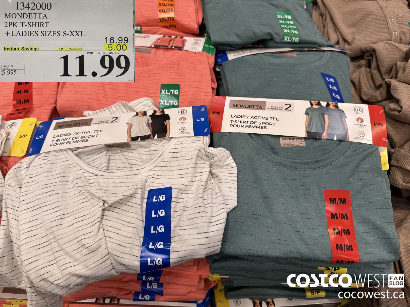 1342000 MONDET SLA 2PK T-SHIRT LADIES SIZES S-XXL ($5.00 INSTANT SAVINGS EXPIRES ON 2024-03-03) $11.99