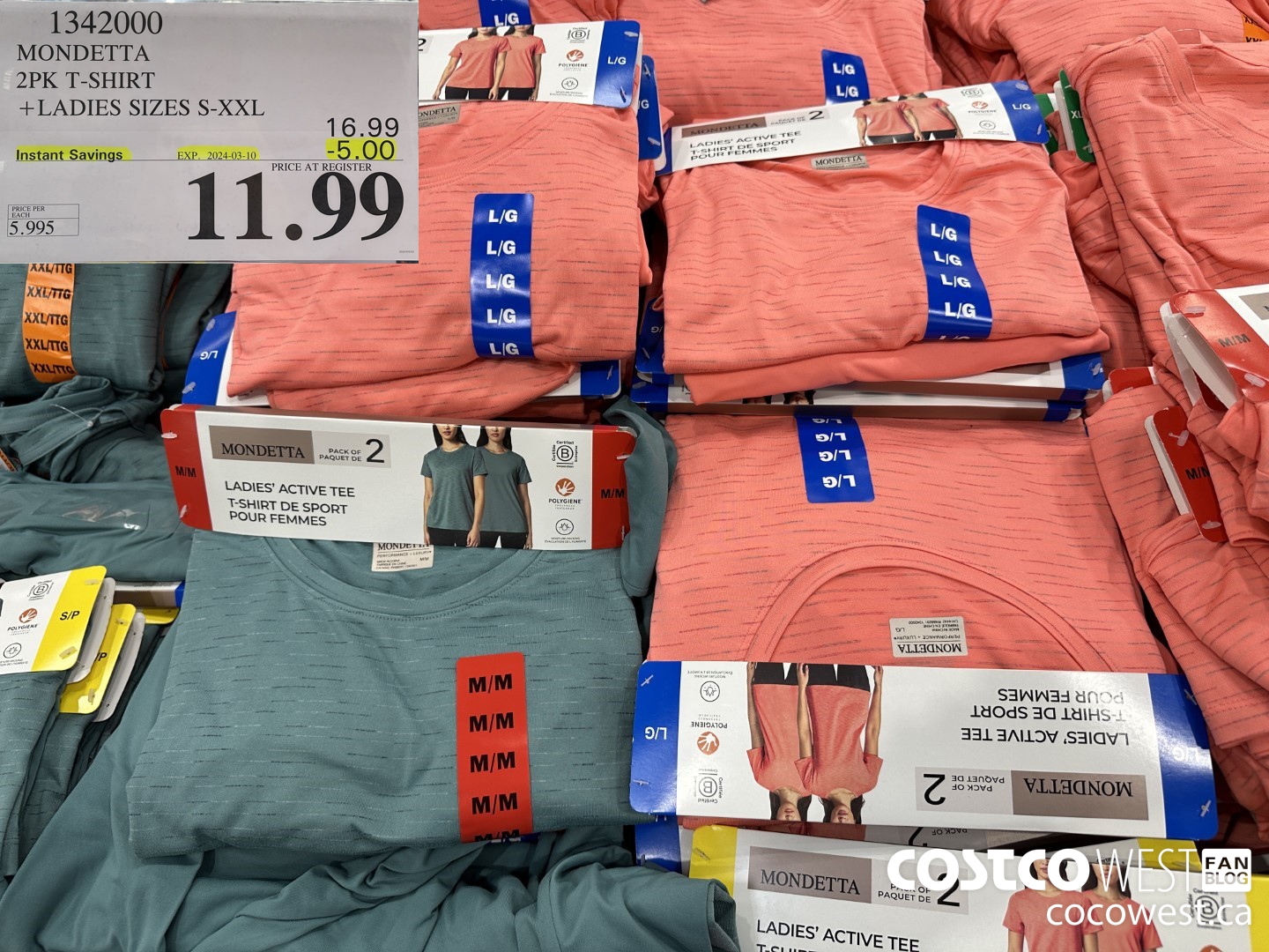 1342000 MONDET SLA 2PK T-SHIRT LADIES SIZES S-XXL ($5.00 INSTANT SAVINGS EXPIRES ON 2024-03-10) $11.99