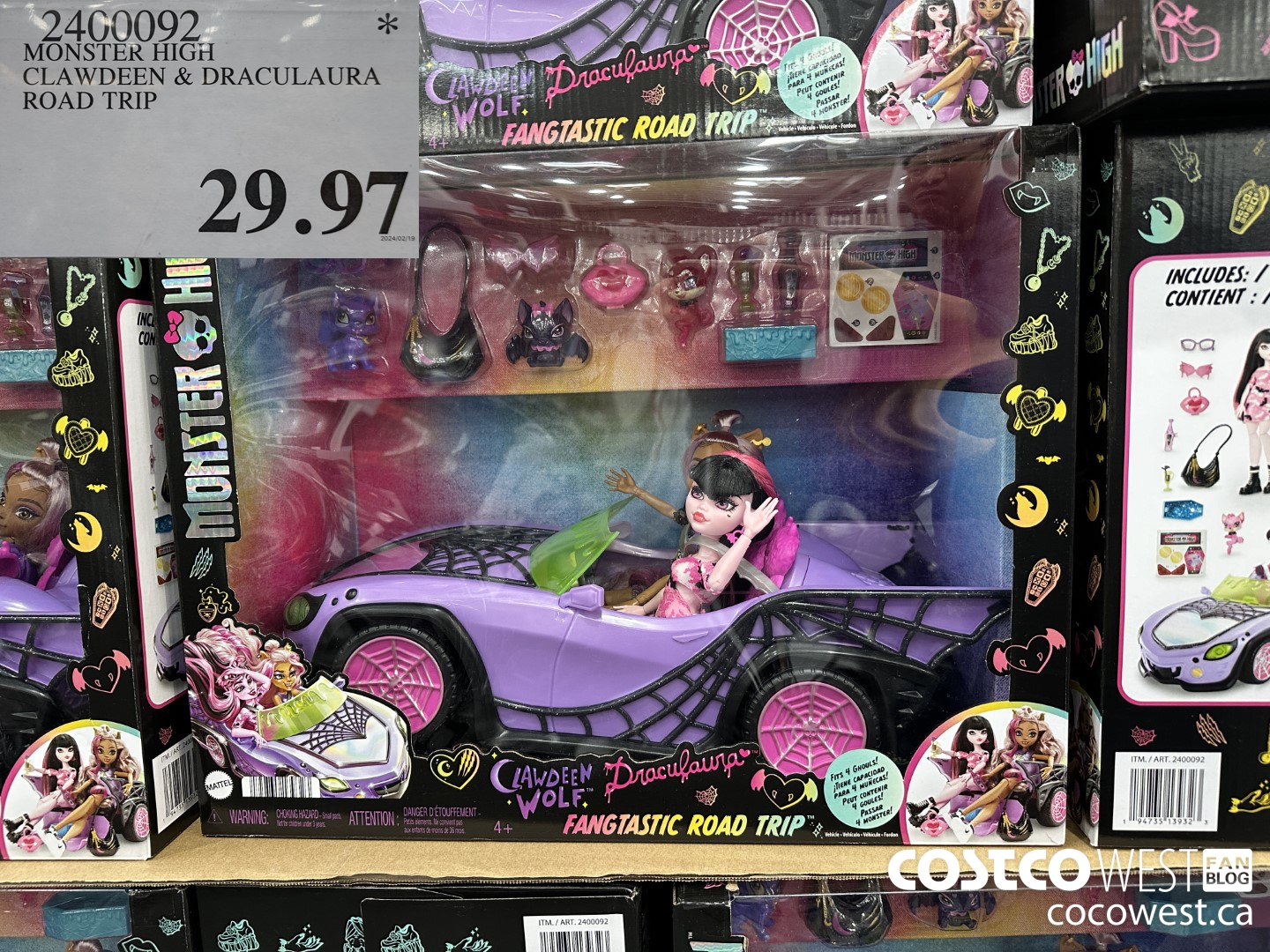 2400092 MONSTER HIGH CLAWDEEN & DRACULAURA ROAD TRIP $29.97