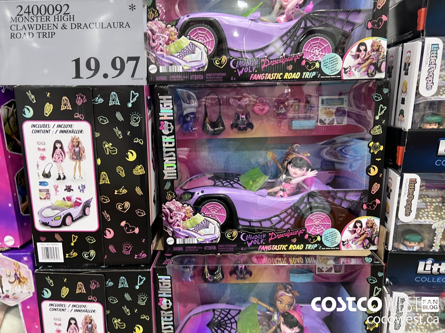 2400092 MONSTER HIGH CLAWDEEN & DRACULAURA ROAD TRIP $19.97