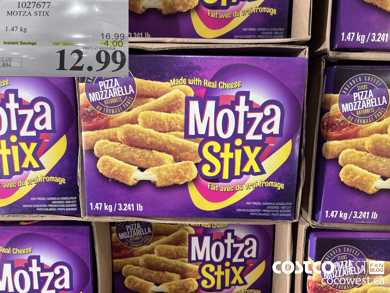 1027677 MOTZA STIX 1.47 kg ($4.00 INSTANT SAVINGS EXPIRES ON 2024-03-24) $12.99