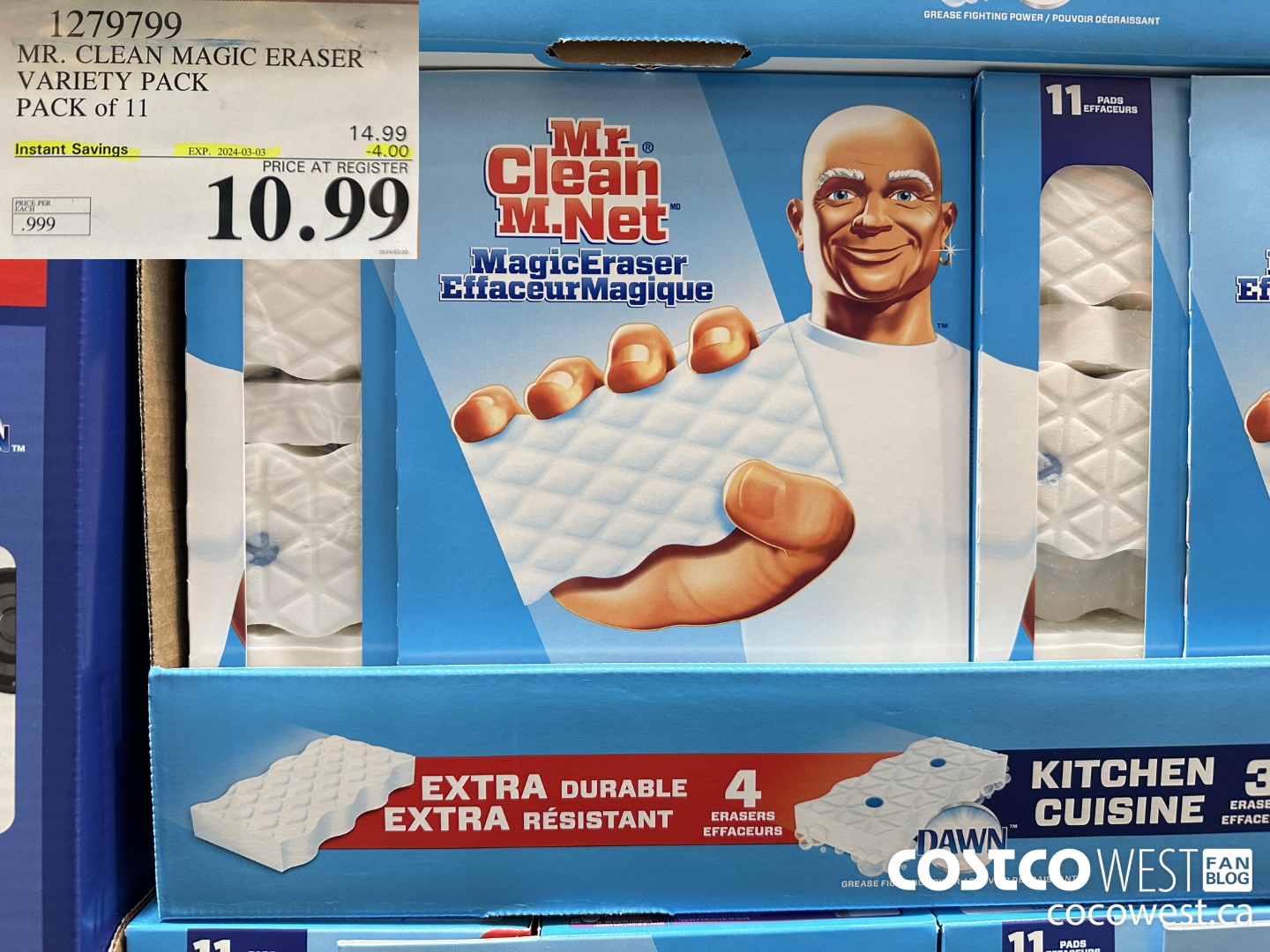 1279799 MR. CLEAN MAGIC ERASER VARIETY PACK PACK OF 11 ($4.00 INSTANT SAVINGS EXPIRES ON 2024-03-03) $10.99