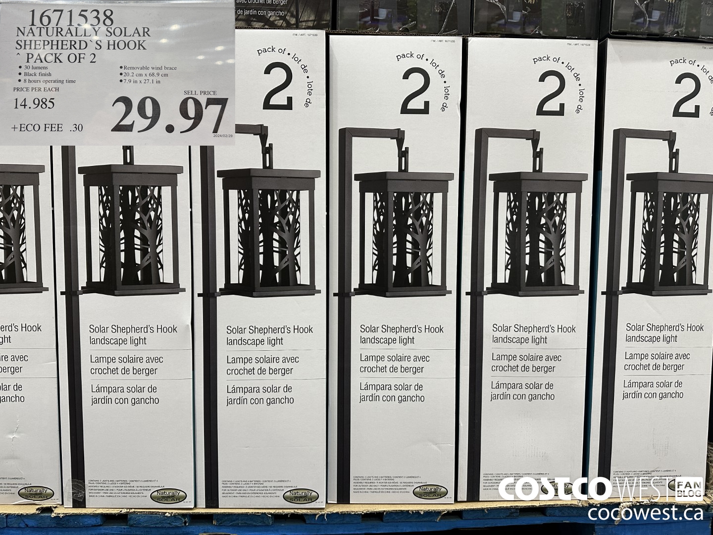 1671538 NATURALLY SOLAR SHEPHERD’ S HOOK PACK OF 2 $29.97