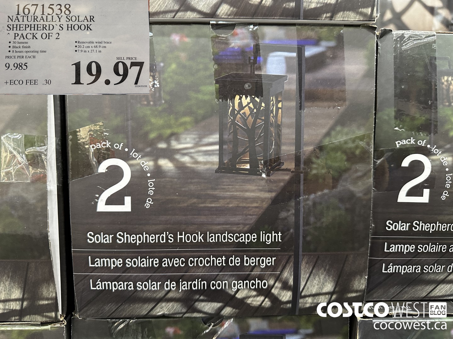 1671538 NATURALLY SOLAR SHEPHERD’ S HOOK PACK OF 2 $19.97