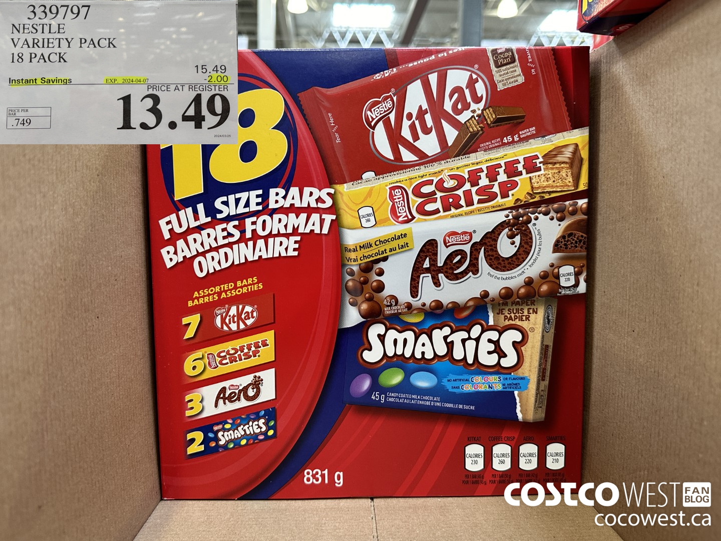 339797 NESTLE VARIETY PACK 18 PACK ($2.00 INSTANT SAVINGS EXPIRES ON 2024-04-07) $13.49