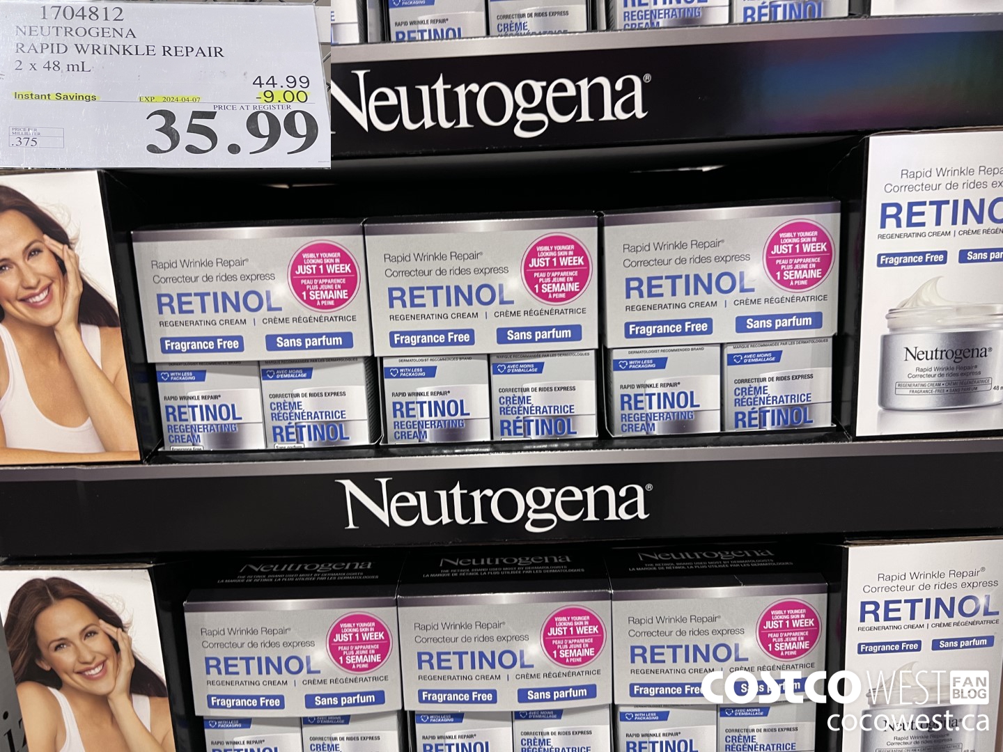 1704812 NEUTROGENA RAPID WRINKLE REPAIR 2 X 48ML ($9.00 INSTANT SAVINGS EXPIRES ON 2024-04-07) $35.99