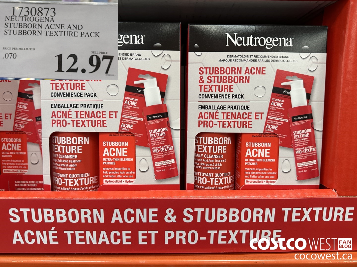 1730873 NEUTROGENA STUBBORN ACNE AND STUBBORN TEXTURE PACK $12.97