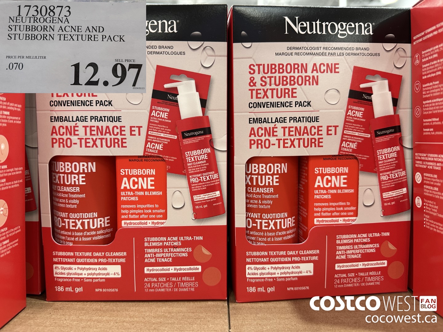 1730873 NEUTROGENA STUBBORN ACNE AND STUBBORN TEXTURE PACK $12.97