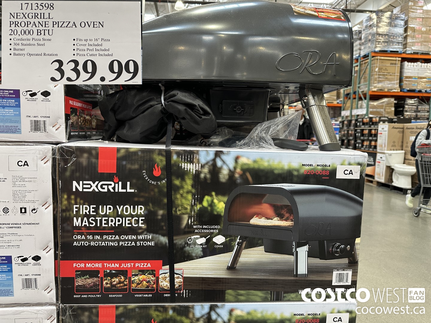 1713598 NEXGRILL PROPANE PIZZA OVEN 20,000 BTU $339.99