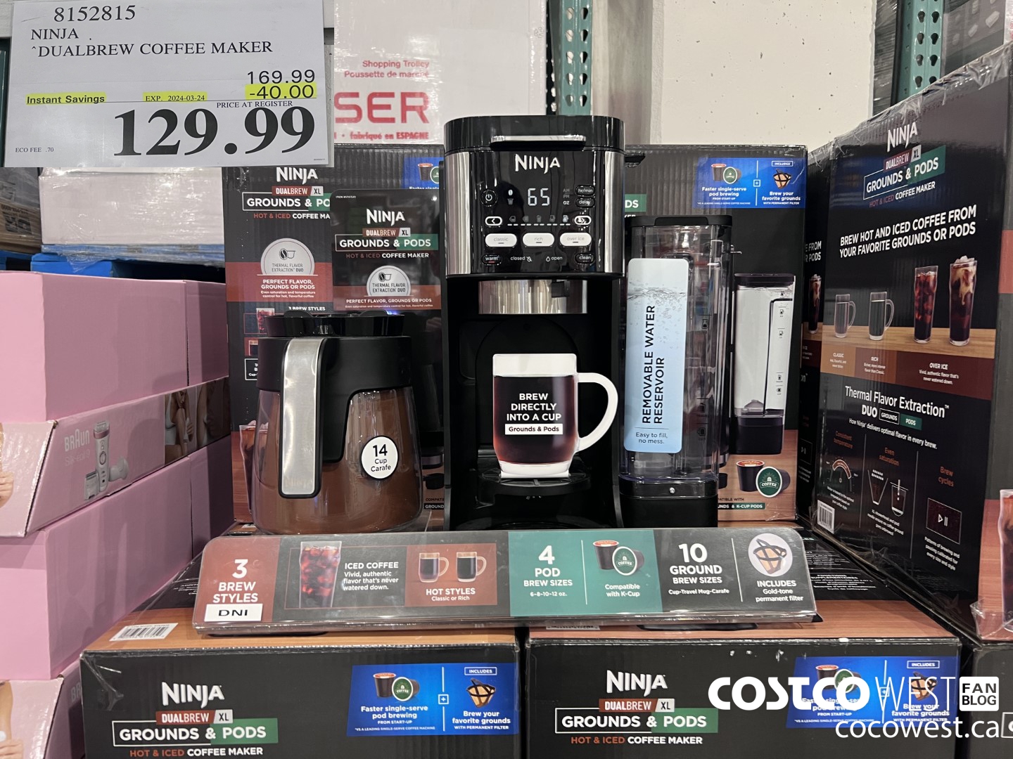 8152815 NINJA DUALBREW COFFEE MAKER ($40.00 INSTANT SAVINGS EXPIRES ON 2024-03-24) $129.99