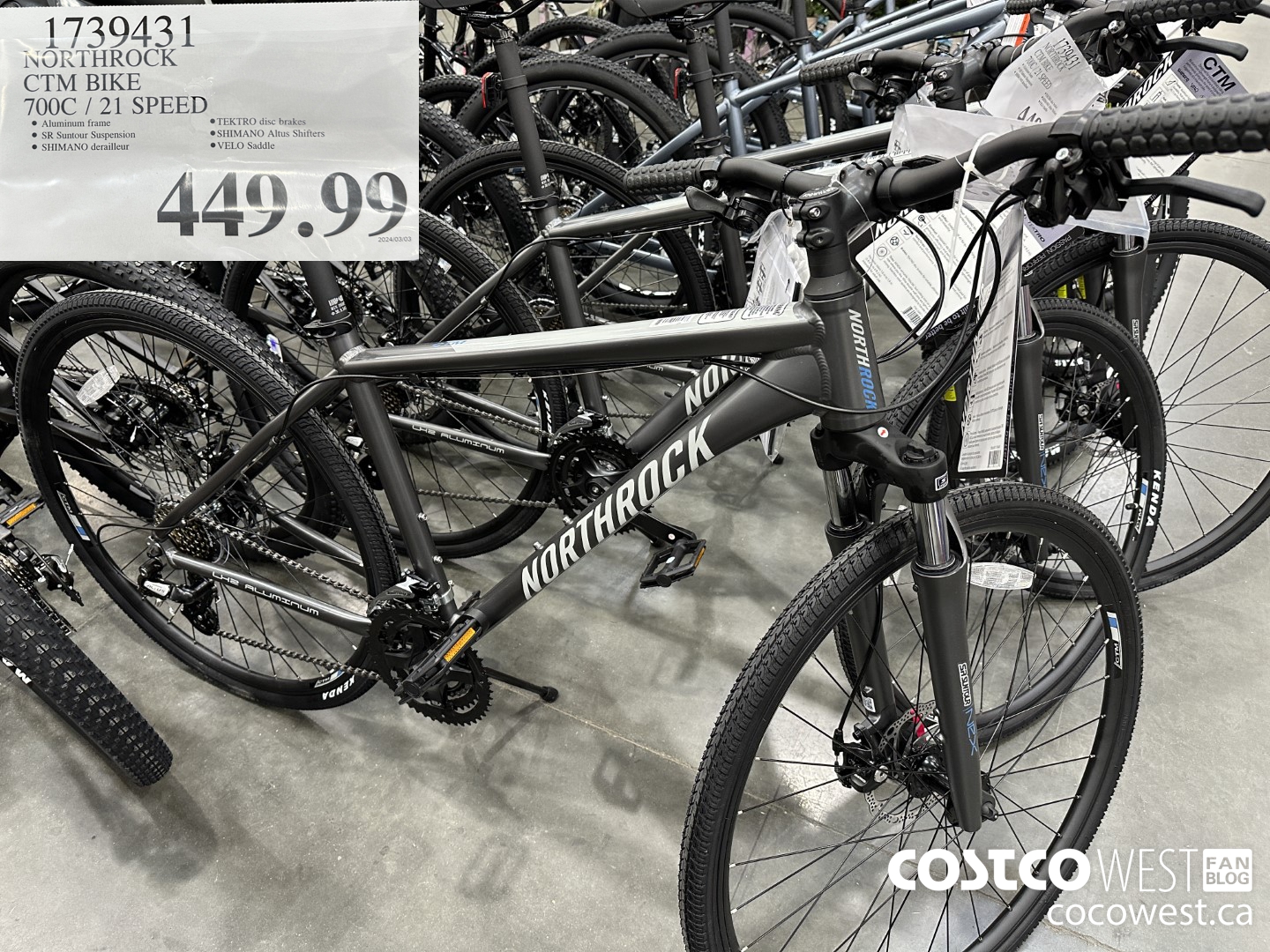 1739431 NORTHROCK CTM BIKE 700C/21 SPEED $449.99