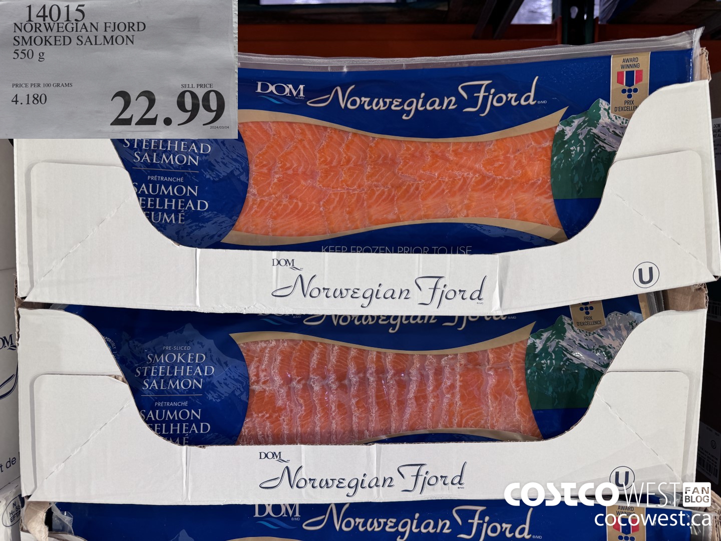 14015 NORWEGIAN FJORD SMOKED SALMON 550 g $22.99