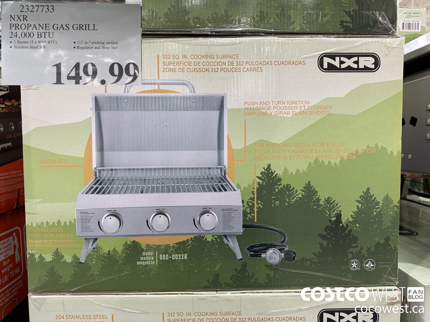 2327733 NXR PROPANE GAS GRILL 24,000 BTU  $149.99