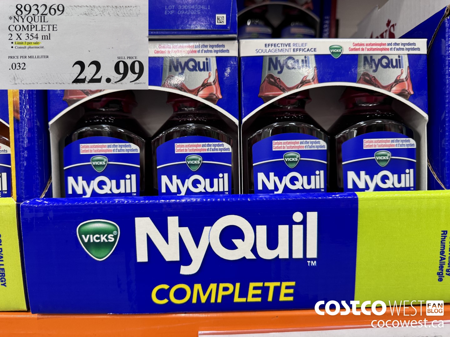 893269 NYQUIL COMPLETE 2 X 354 ML $22.99