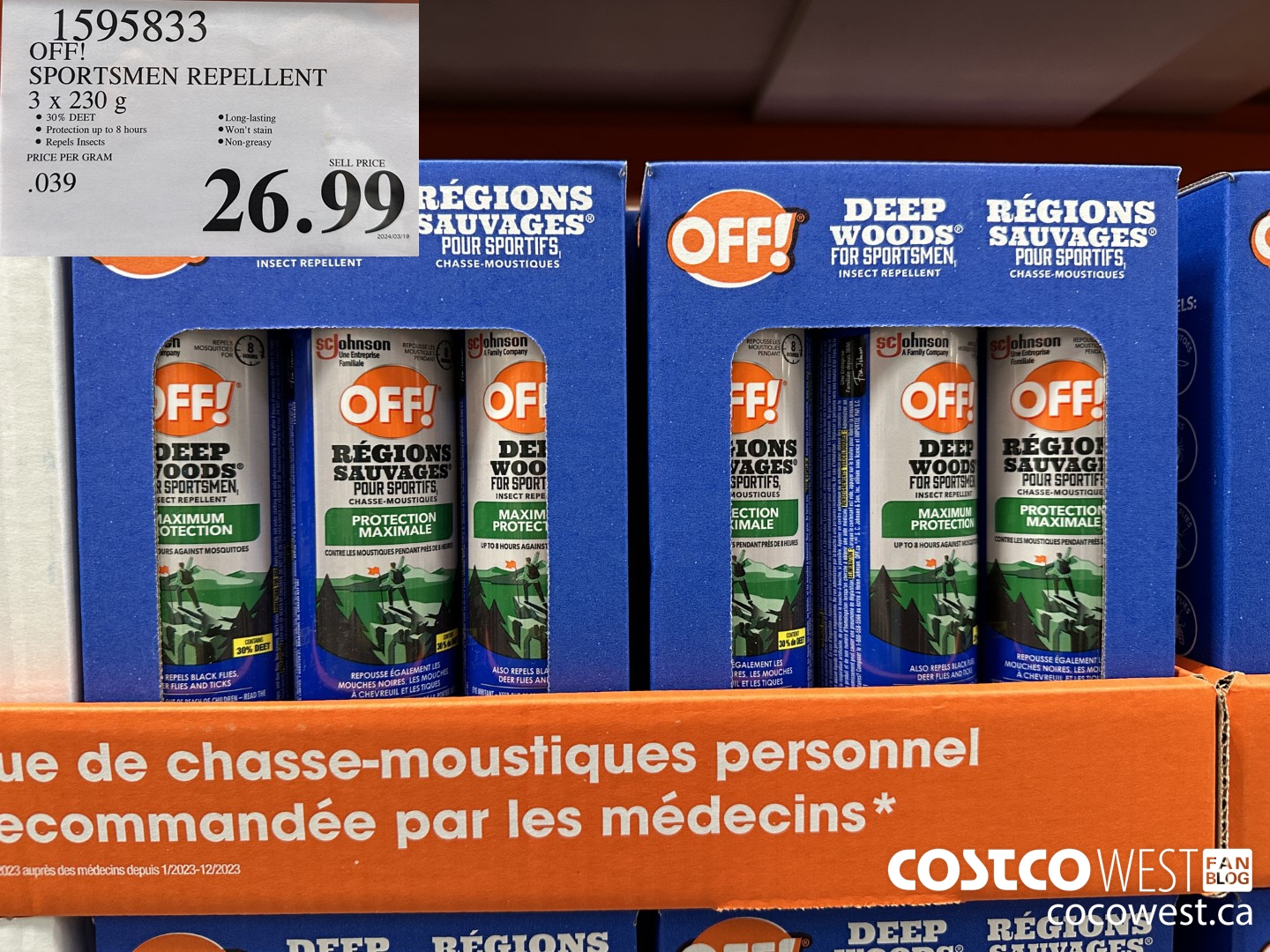 1595833 OFF! SPORTSMAN INSECT REPELLANT 3 X 230G $26.99