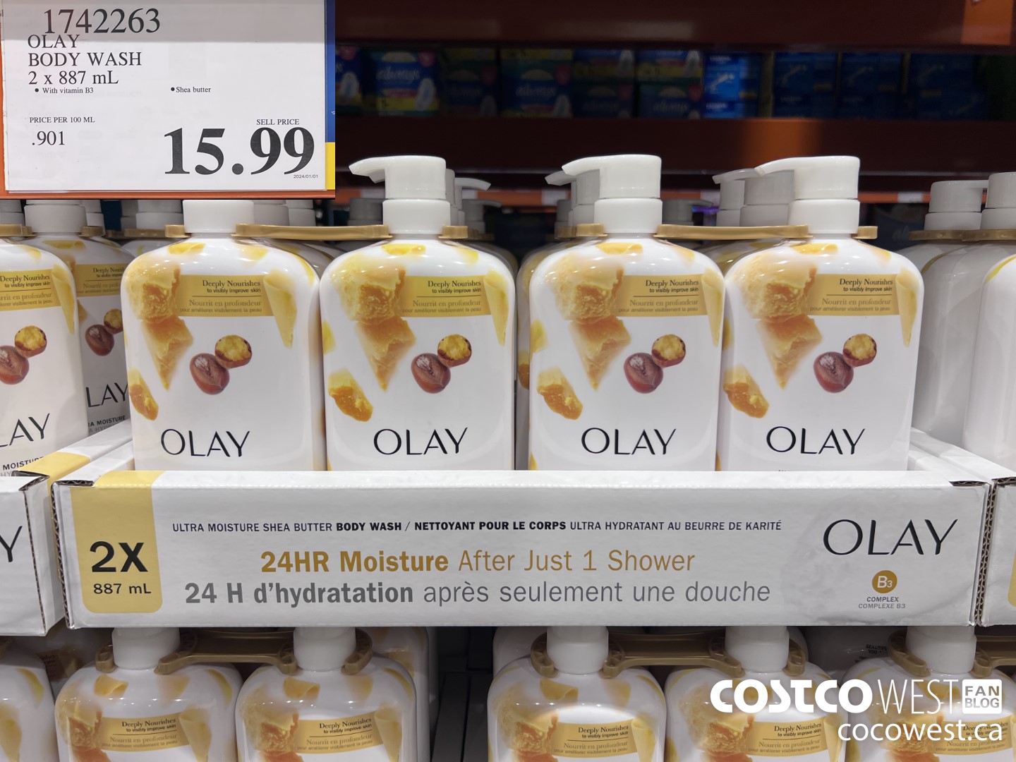 1742263 OLAY BODY WASH 2 X 887 ML $15.99