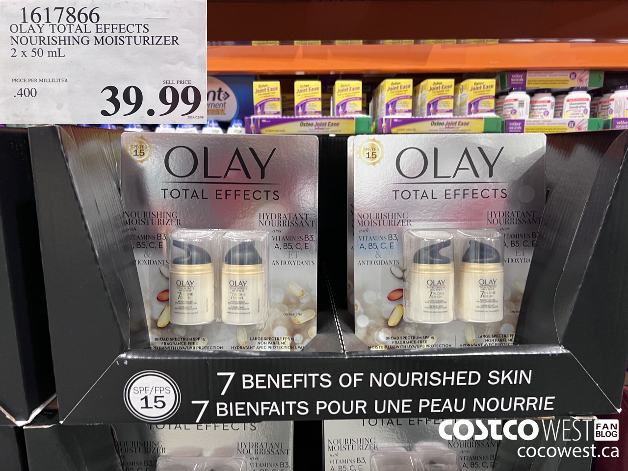 1617866 OLAY TOTAL EFFECTS ANTI-AGING MOISTURIZER 2 X 50 ML $39.99
