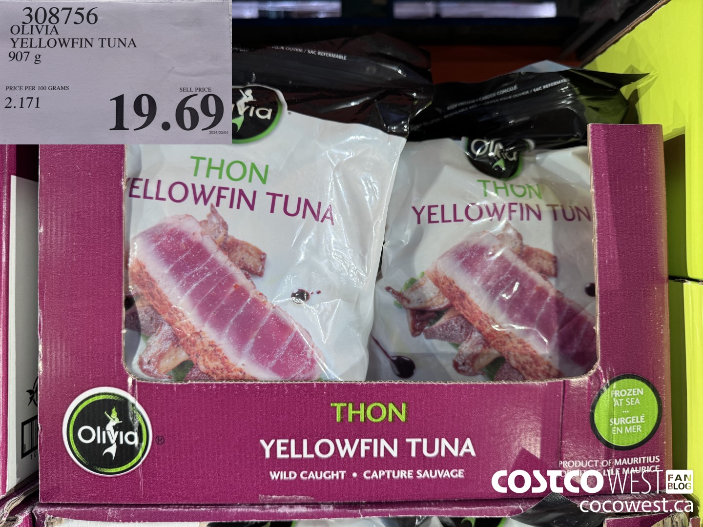 308756 OLIVIA YELLOWFIN TUNA 907G $19.69